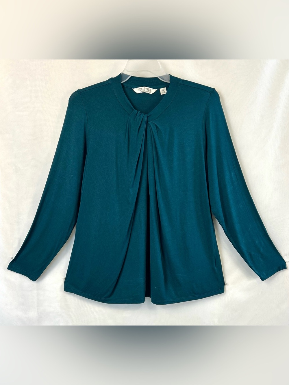 New Beautiful by Lawrence Zarian Twisted Neckline Long Sleeve Top / 1X